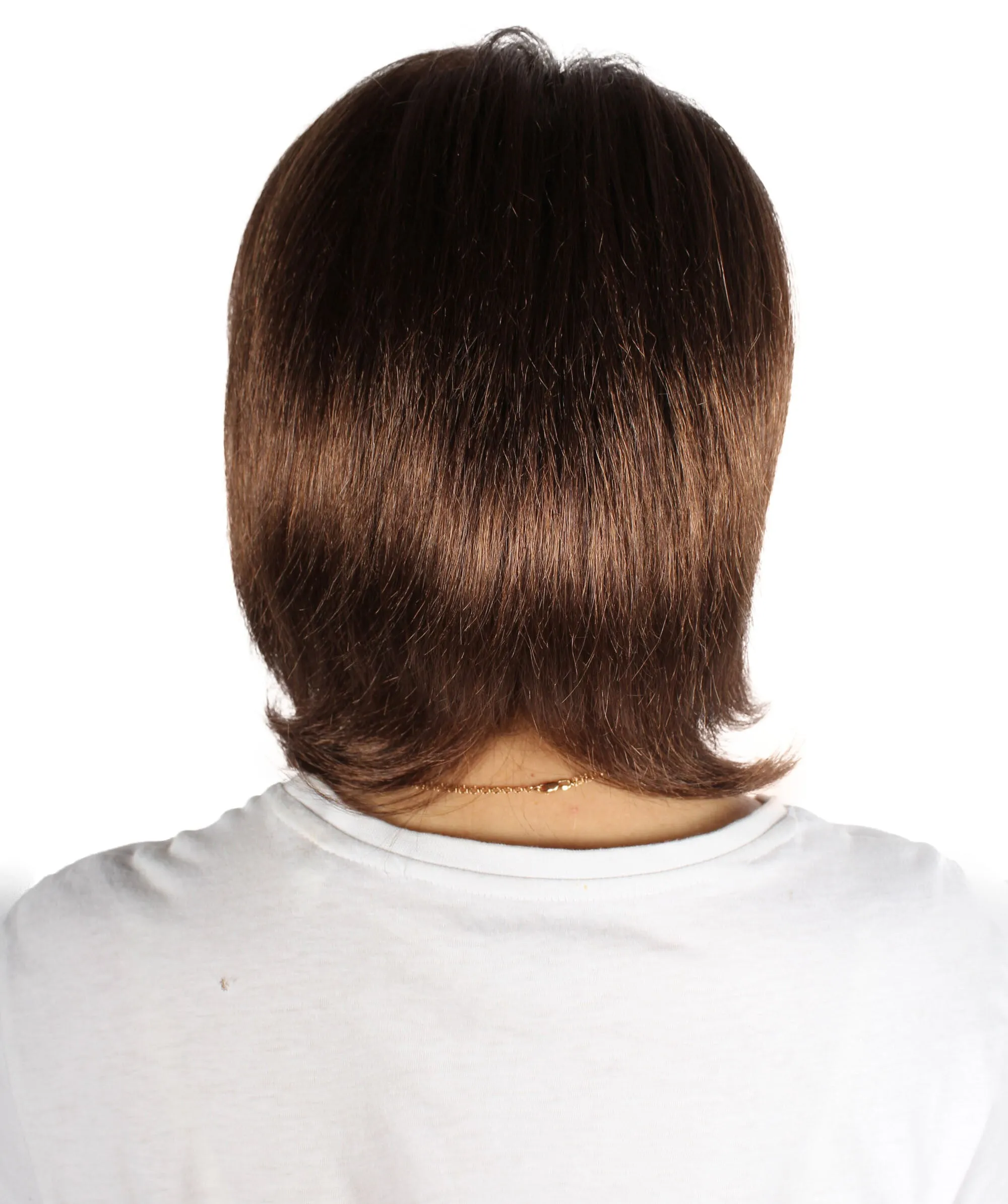 HPO Adult Women's Short Straight Brown and Blonde Wig, Best for Halloween, Flame-retardant Synthetic Fiber