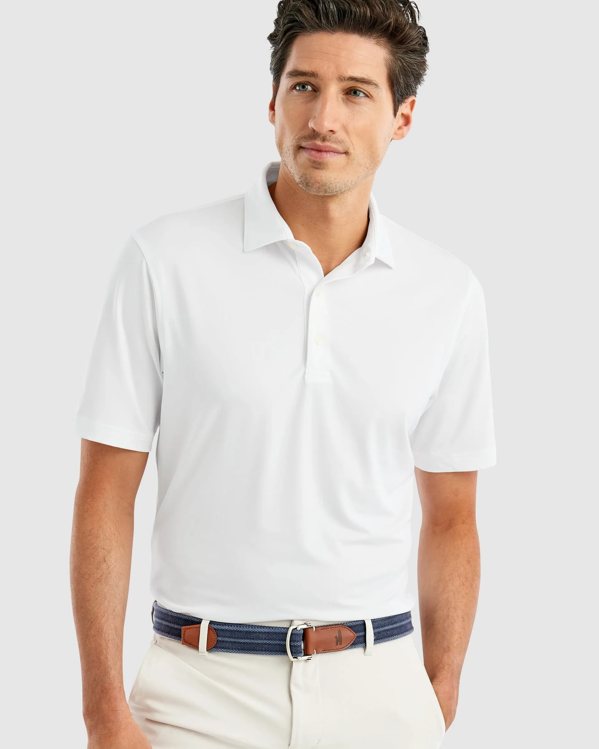Johnnie-O Birdie Custom Polos, White
