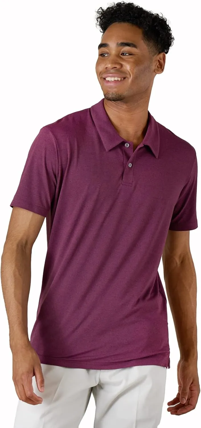 LAPASA Men's Polo Shirt Cotton Pique Classic & Active T-Shirt Short Sleeve Moisture Wicking Golf Tennis Lightweight M19/M131
