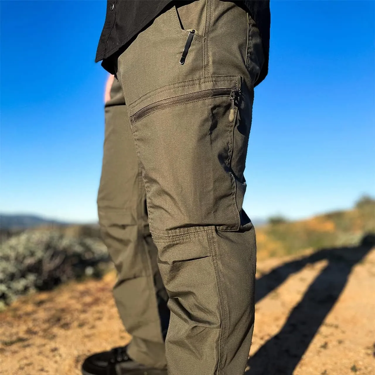 LAPG Men's Core Stealth Cargo Pant, Lightweight Elastic Waistband EDC Pants, Durable Ripstop Cargo Pants for Men
