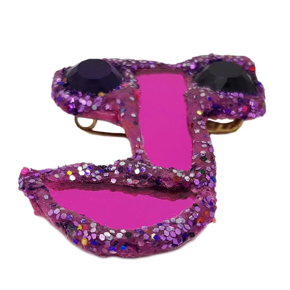 LETTER J -  PURPLE BROOCH