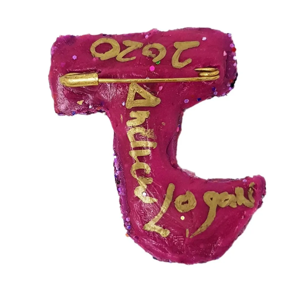 LETTER J -  PURPLE BROOCH