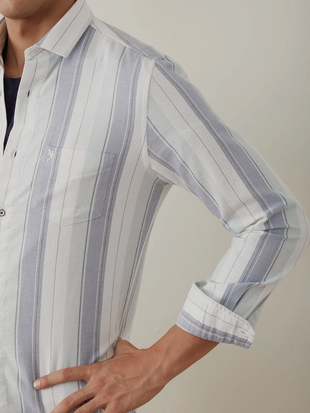 Light Blue Striped Shirt