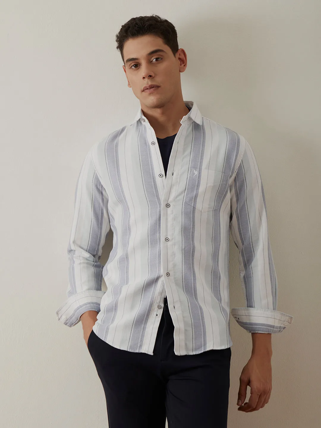 Light Blue Striped Shirt