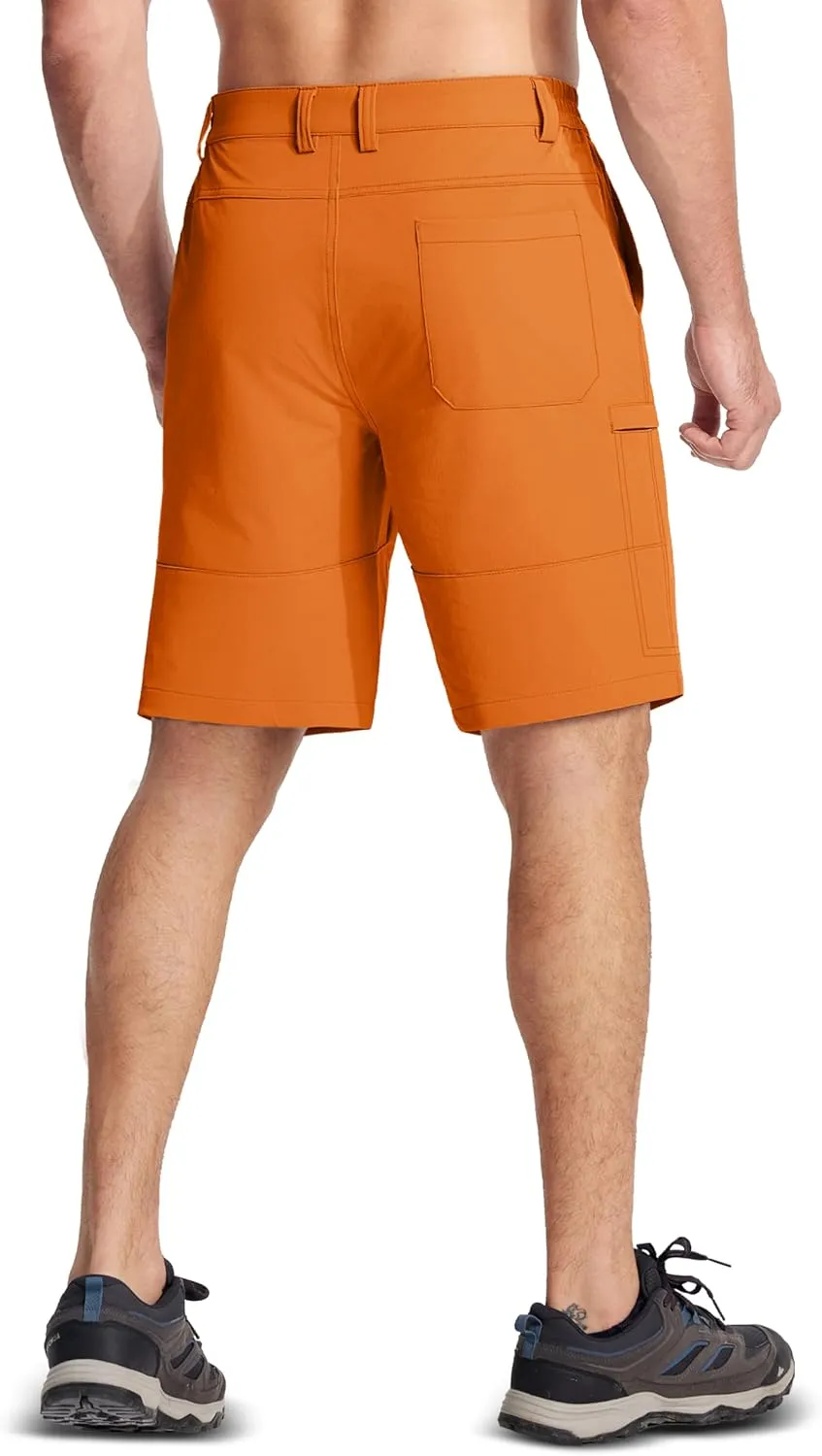 MAGCOMSEN Men's Hiking Cargo Shorts Quick Dry Lightweight 9" Golf Shorts Summer Casual Work Outdoor with 5 Zipper Pockets