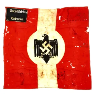 Original German WWII NSRL National Socialist Sports Association Unit Marked Flag - 48" x 53"