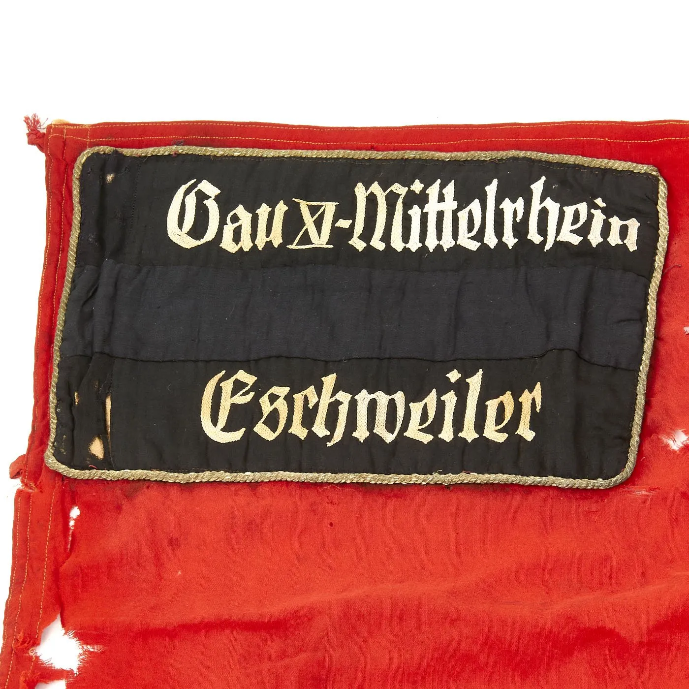 Original German WWII NSRL National Socialist Sports Association Unit Marked Flag - 48" x 53"