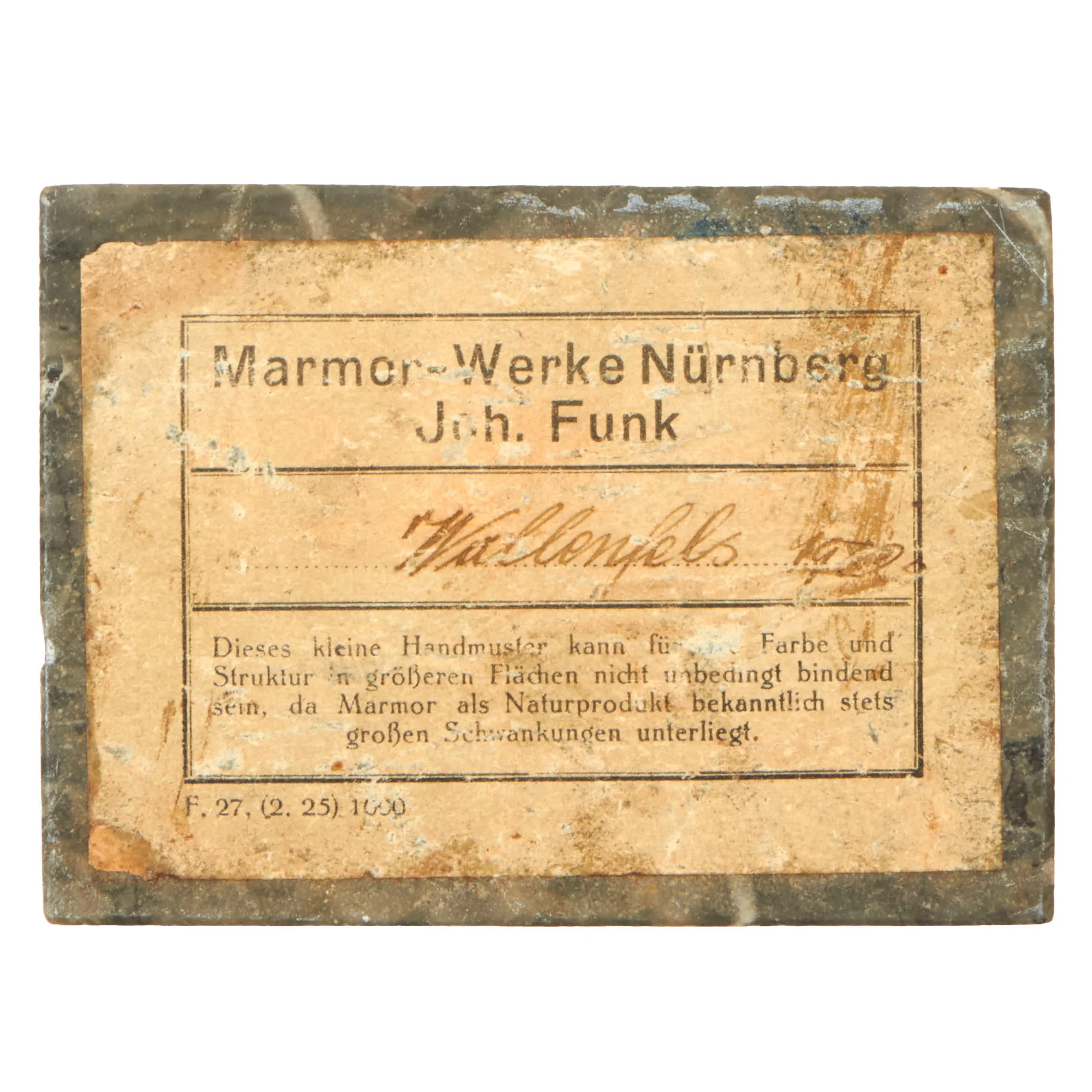 Original German WWII SA Gruppe Franken 1938 Sports Competition Marble Paperweight