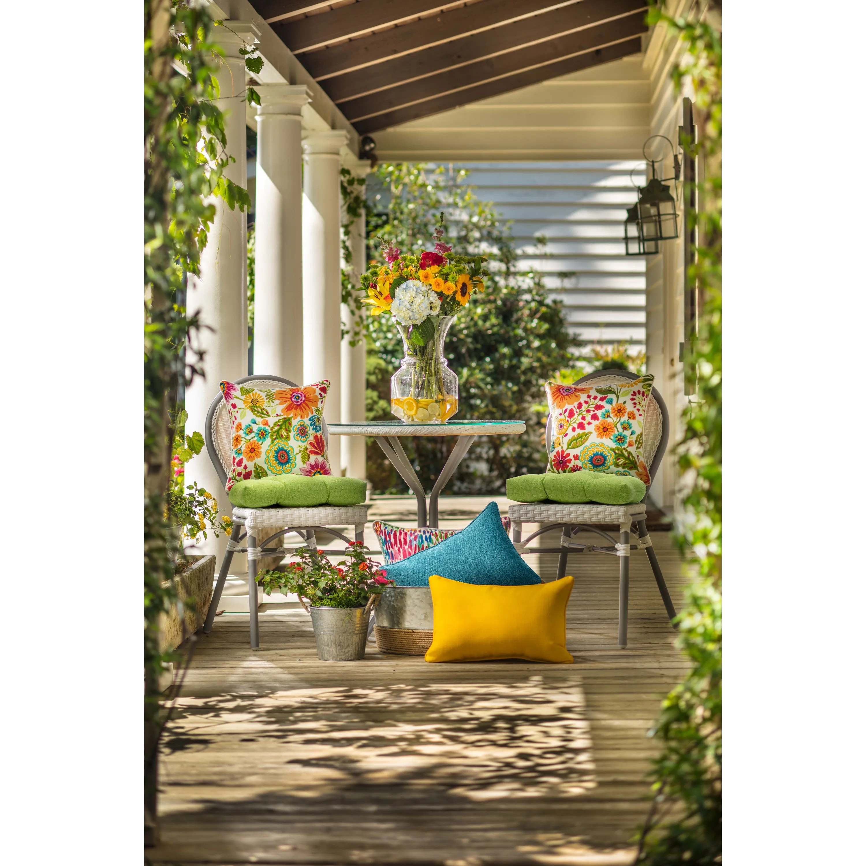 Outdoor/Indoor Fresco Solids Yellow Over-sized Rectangular Throw Pillow (Set of 2)