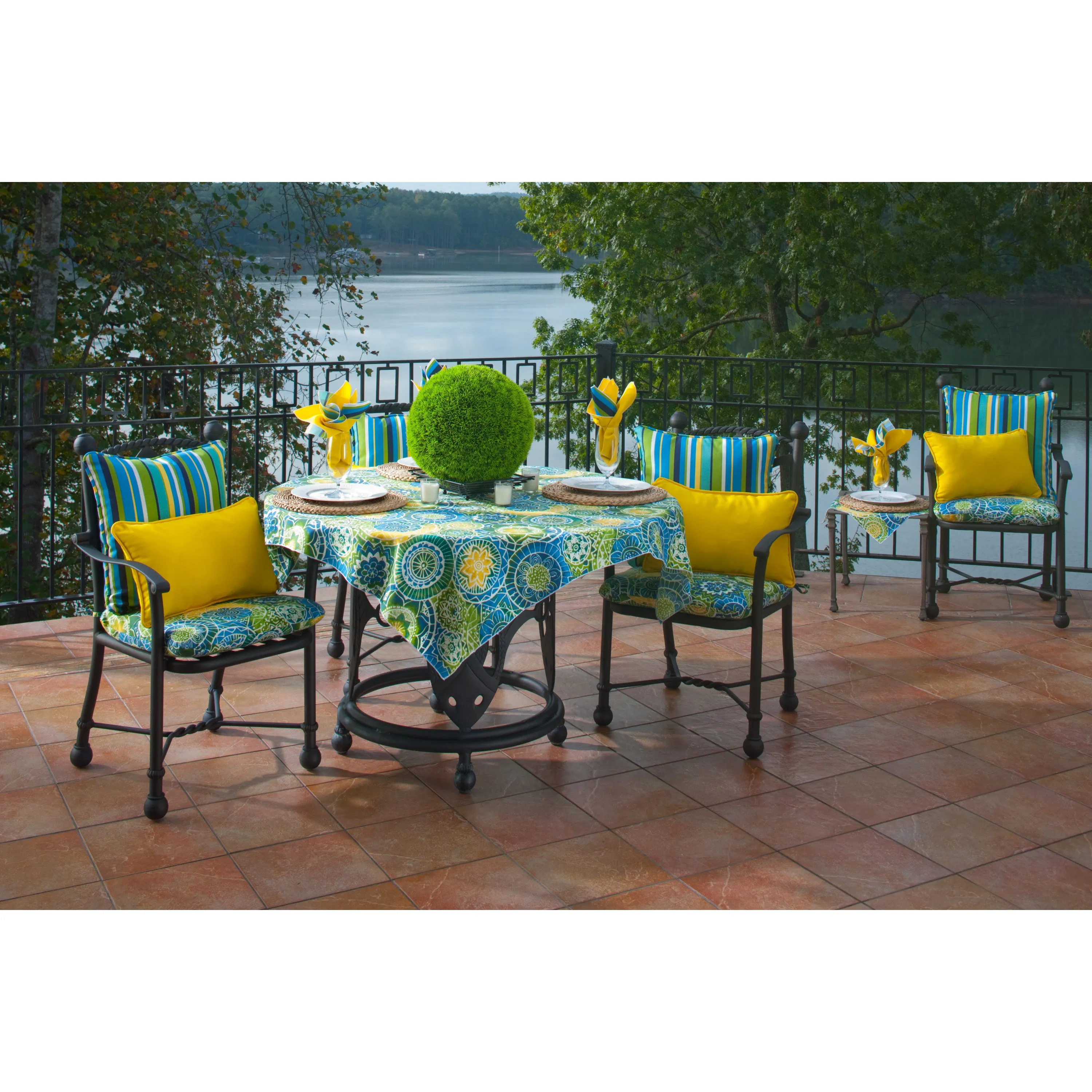 Outdoor/Indoor Fresco Solids Yellow Over-sized Rectangular Throw Pillow (Set of 2)