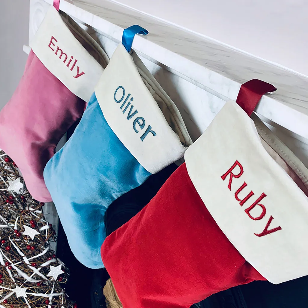 Personalised Christmas Stocking, Pink