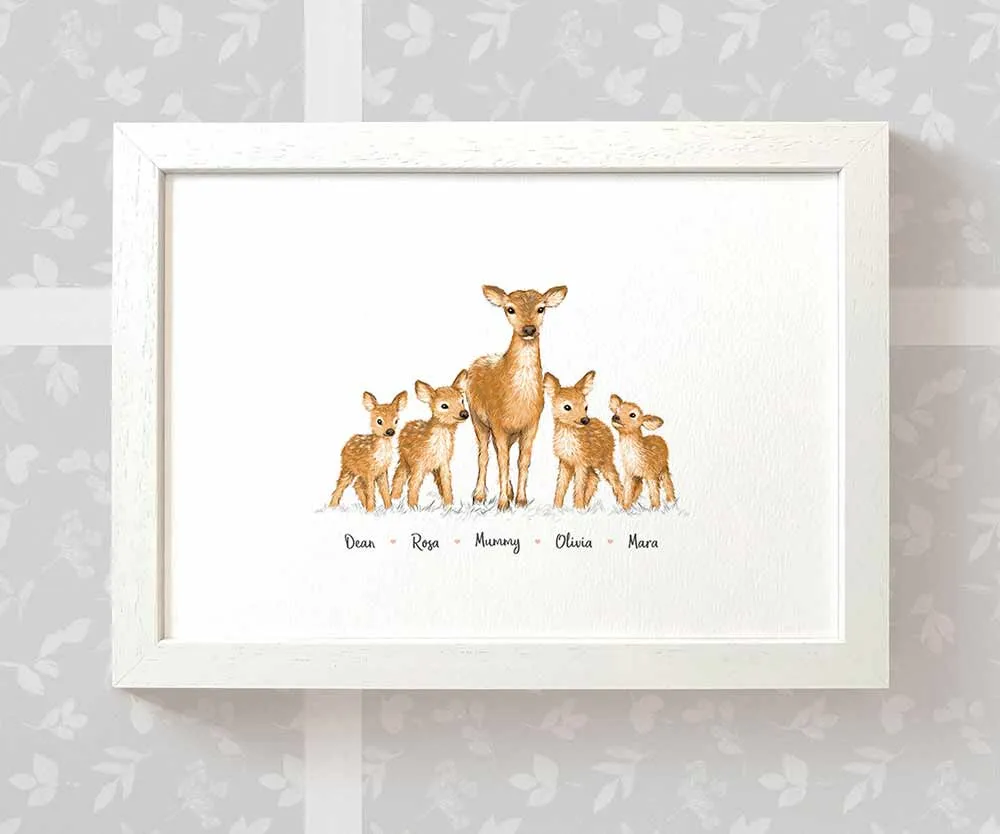 Personalised Deer Family Portrait