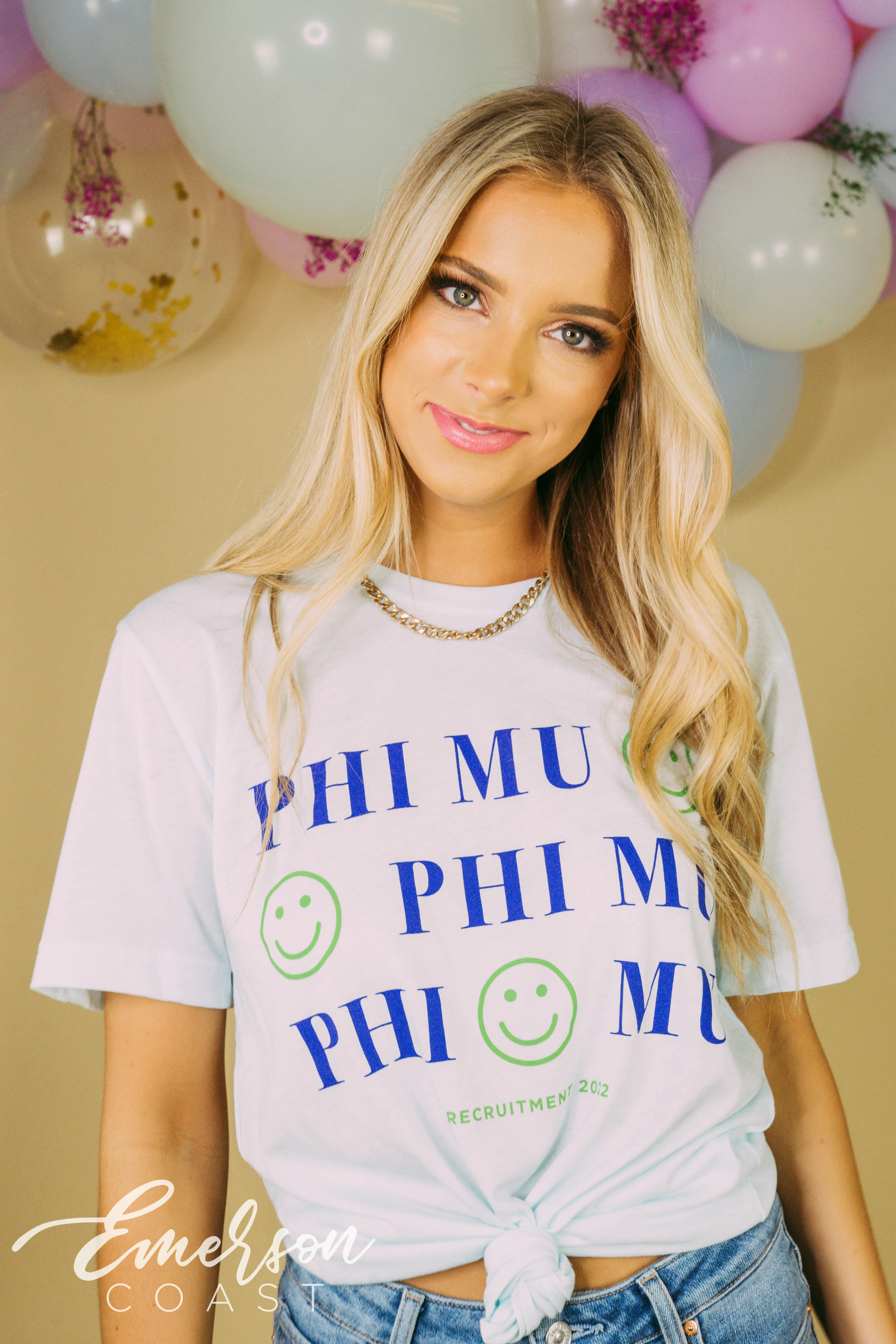 Phi Mu Recruitment Smiley Face Tee