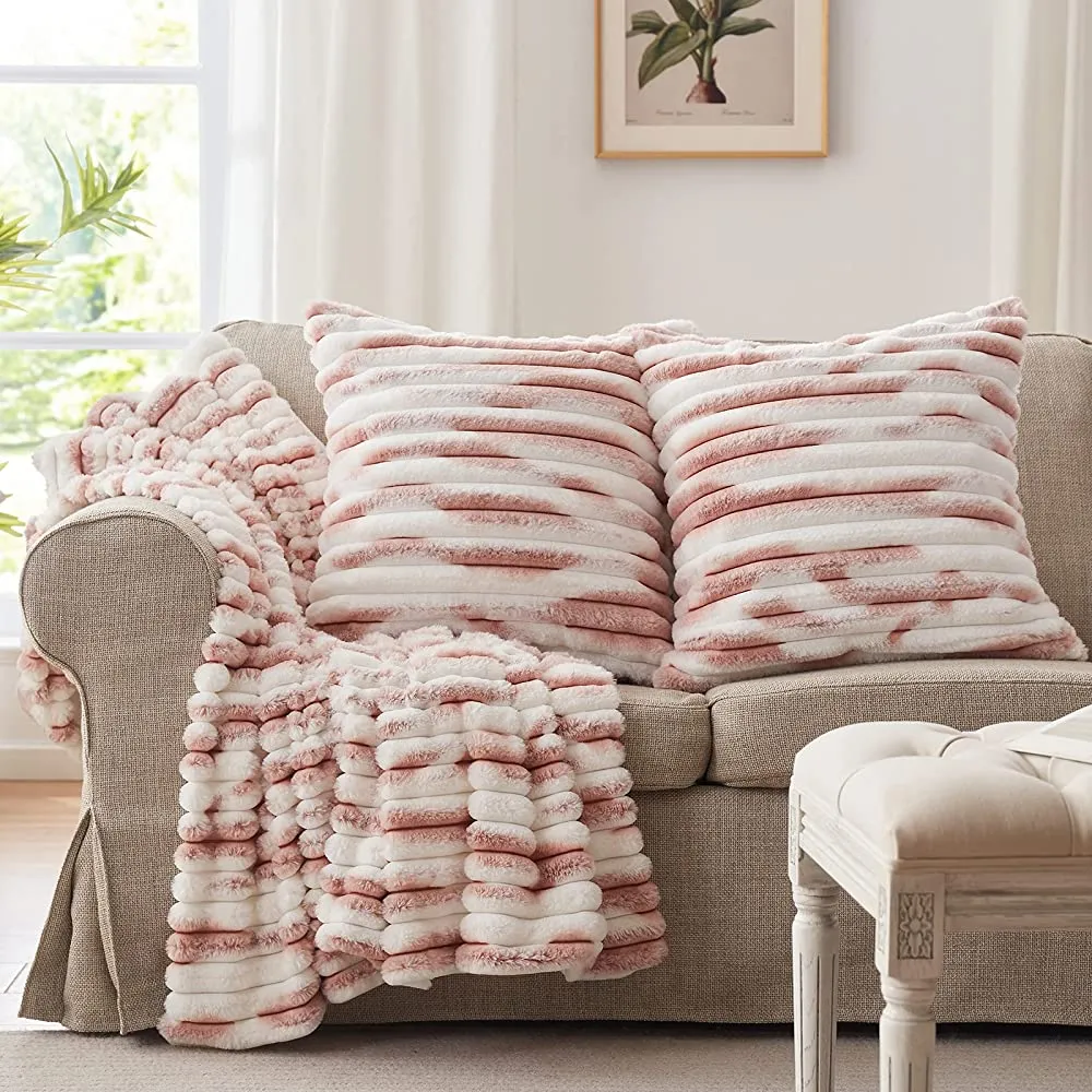 Polyester Blend Throw Square Pillow Cover & Insert (Double Sides)
