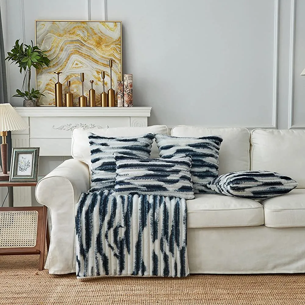 Polyester Blend Throw Square Pillow Cover & Insert (Double Sides)