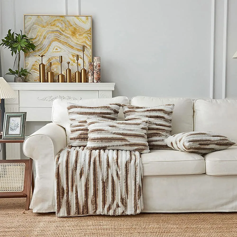 Polyester Blend Throw Square Pillow Cover & Insert (Double Sides)