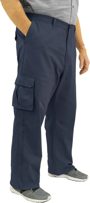 ROCXL Big & Tall Men's Cotton Cargo Pants with Expandable Waist