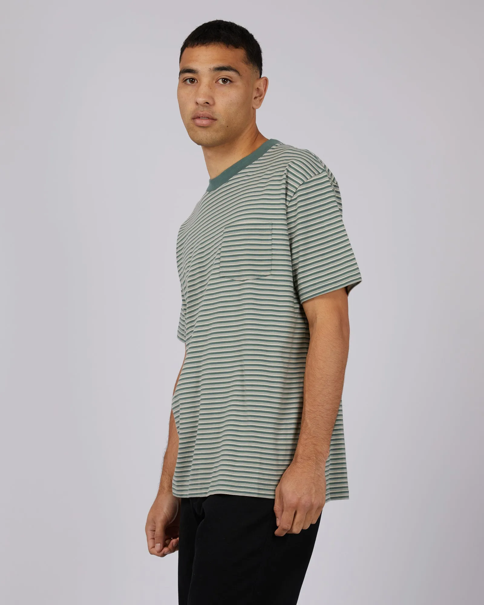 Roller Stripe Tee Pine