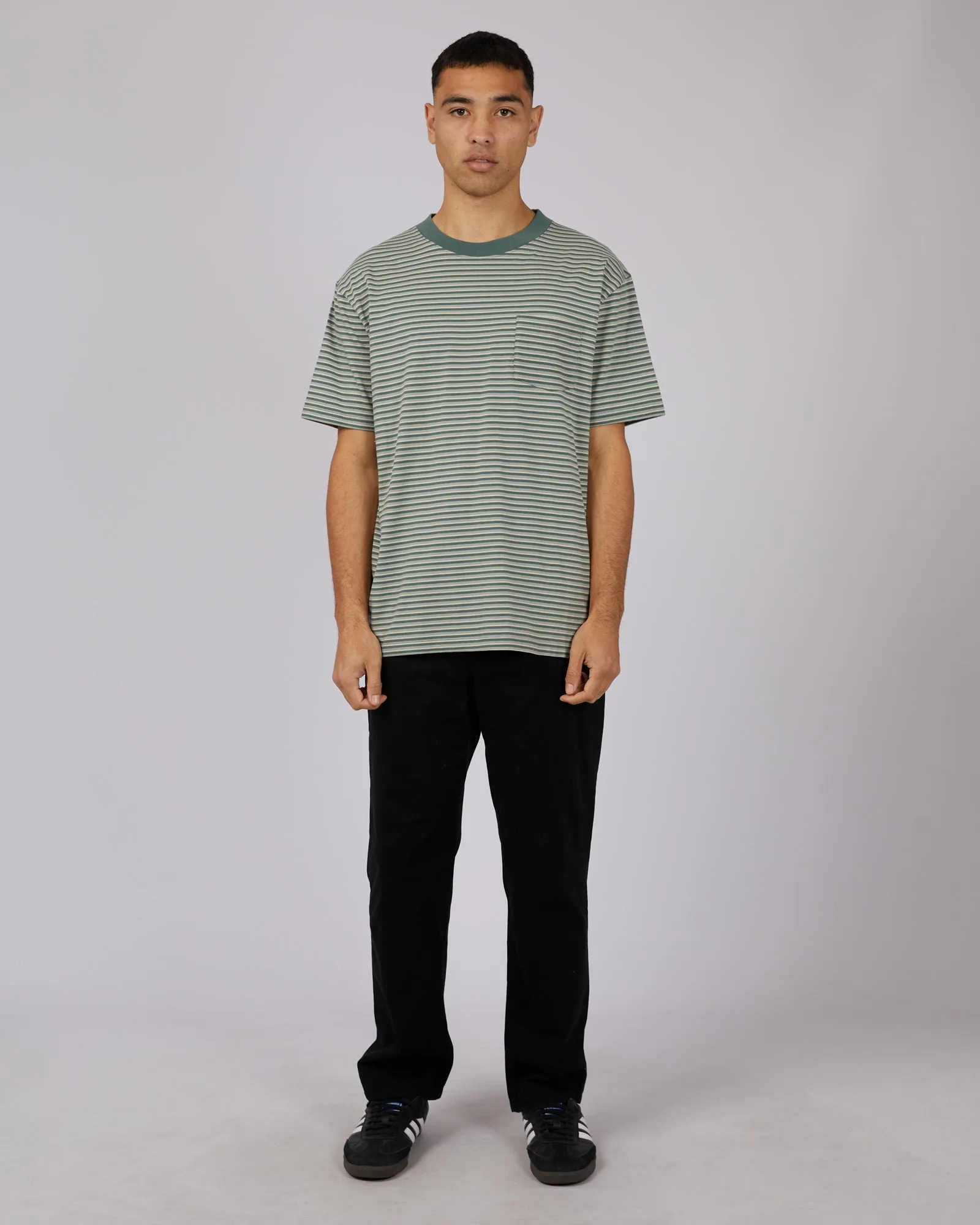 Roller Stripe Tee Pine