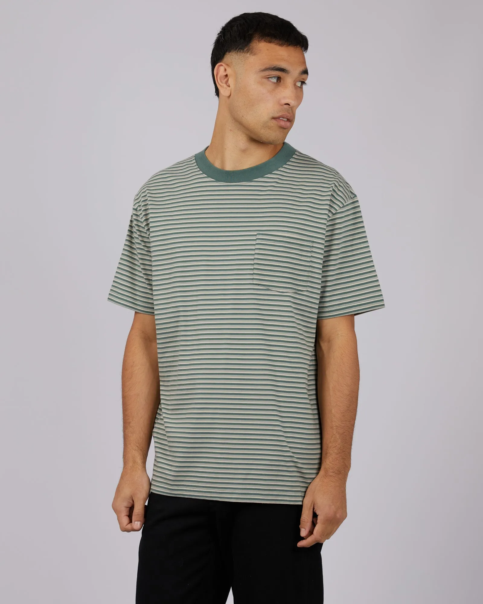 Roller Stripe Tee Pine