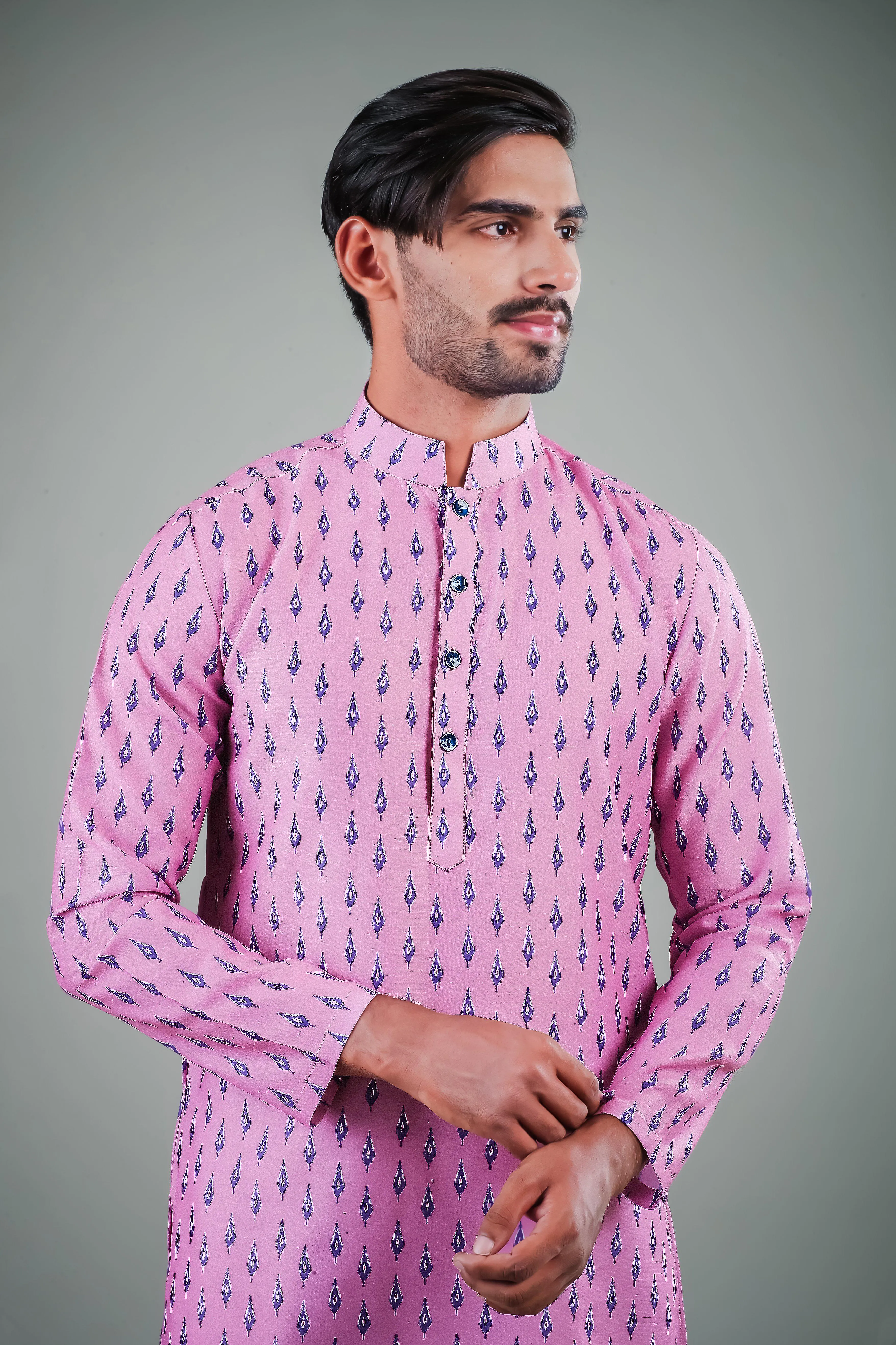 The Pink & The Purple - Silk Kurta