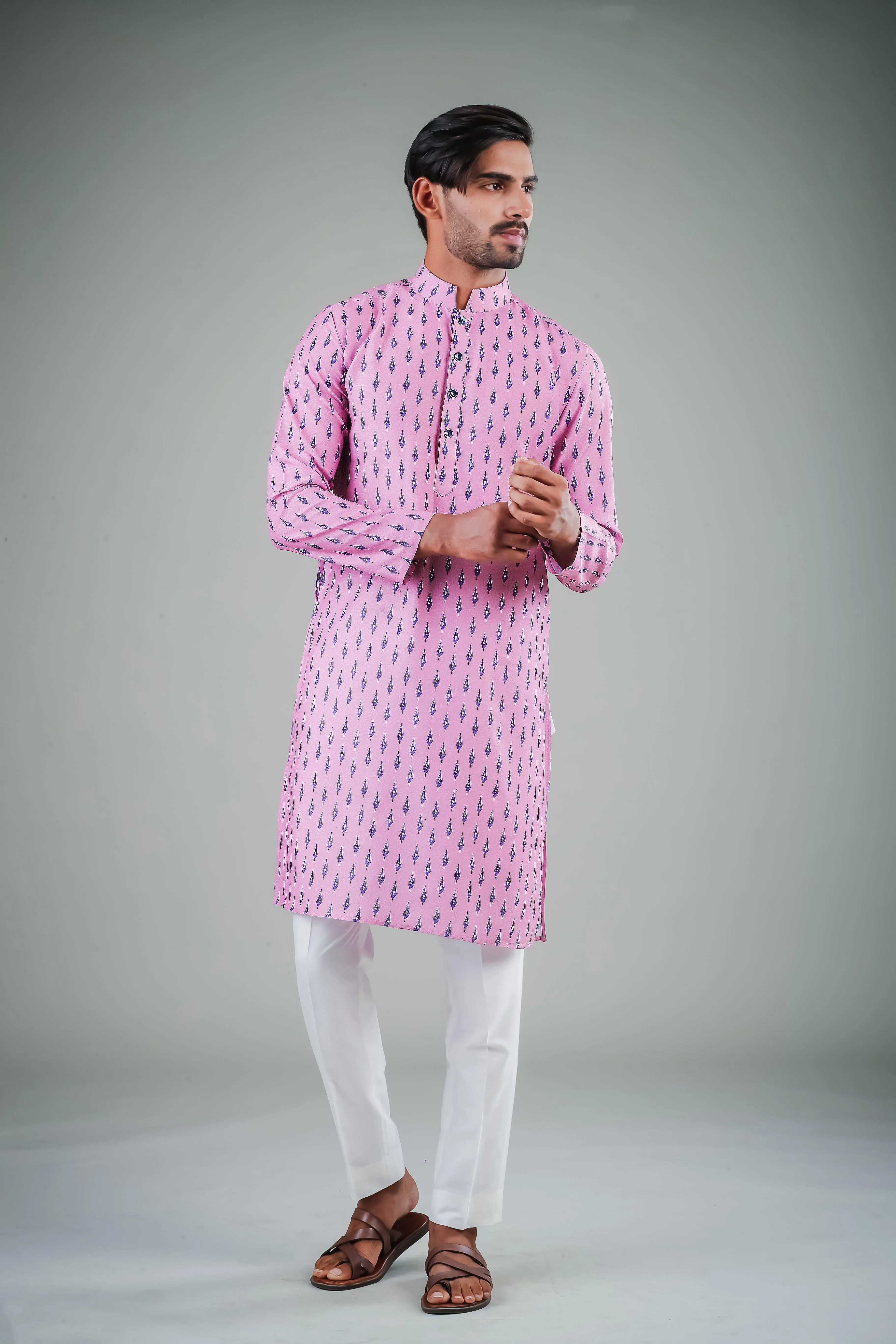 The Pink & The Purple - Silk Kurta