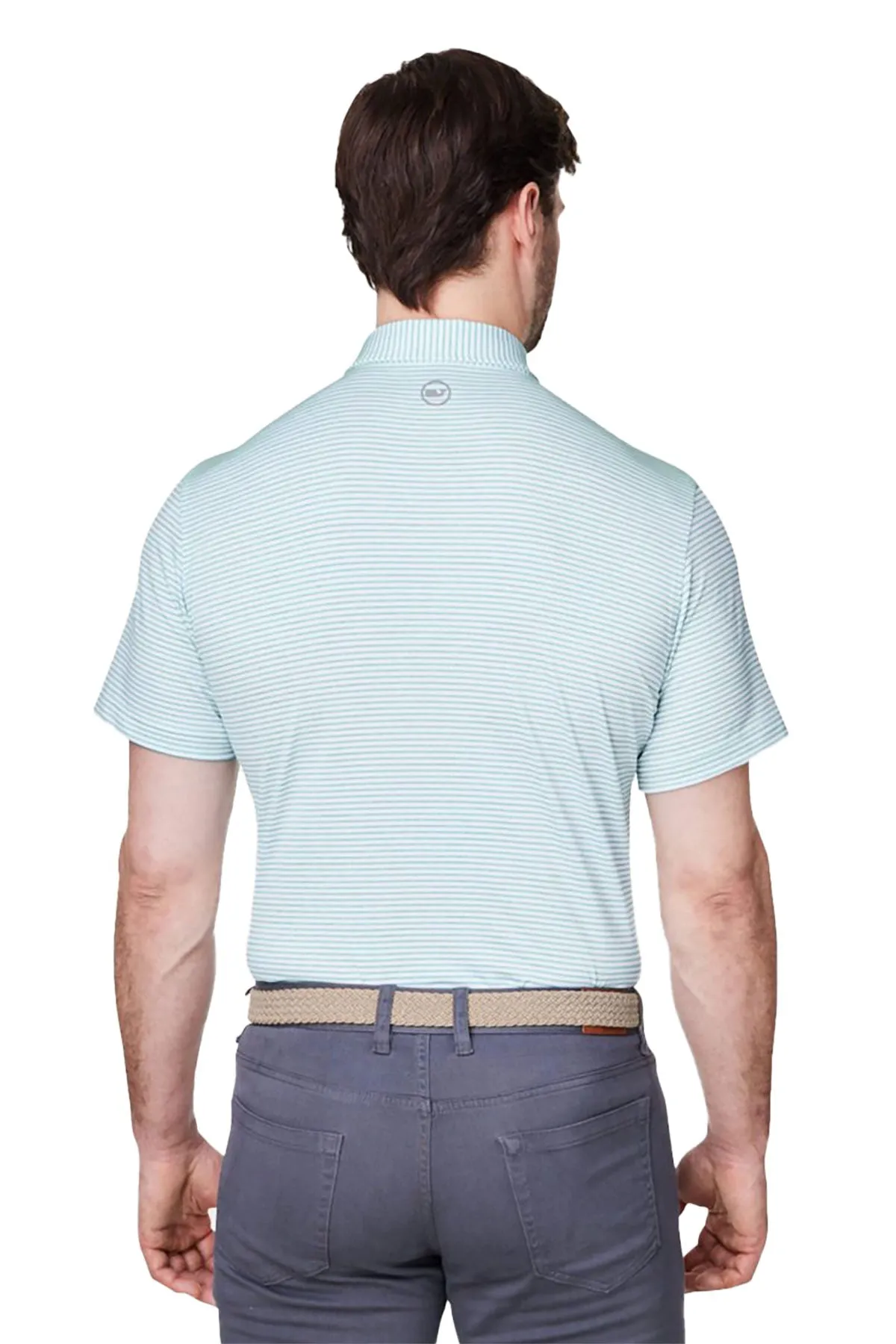 Vineyard Vines Custom Mens Bradley Stripe Sankaty Polos, Andros Blue Tejada