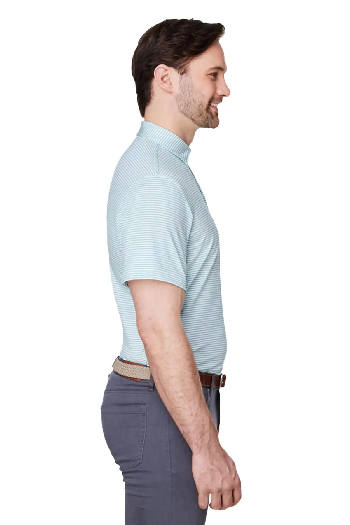 Vineyard Vines Custom Mens Bradley Stripe Sankaty Polos, Andros Blue Tejada